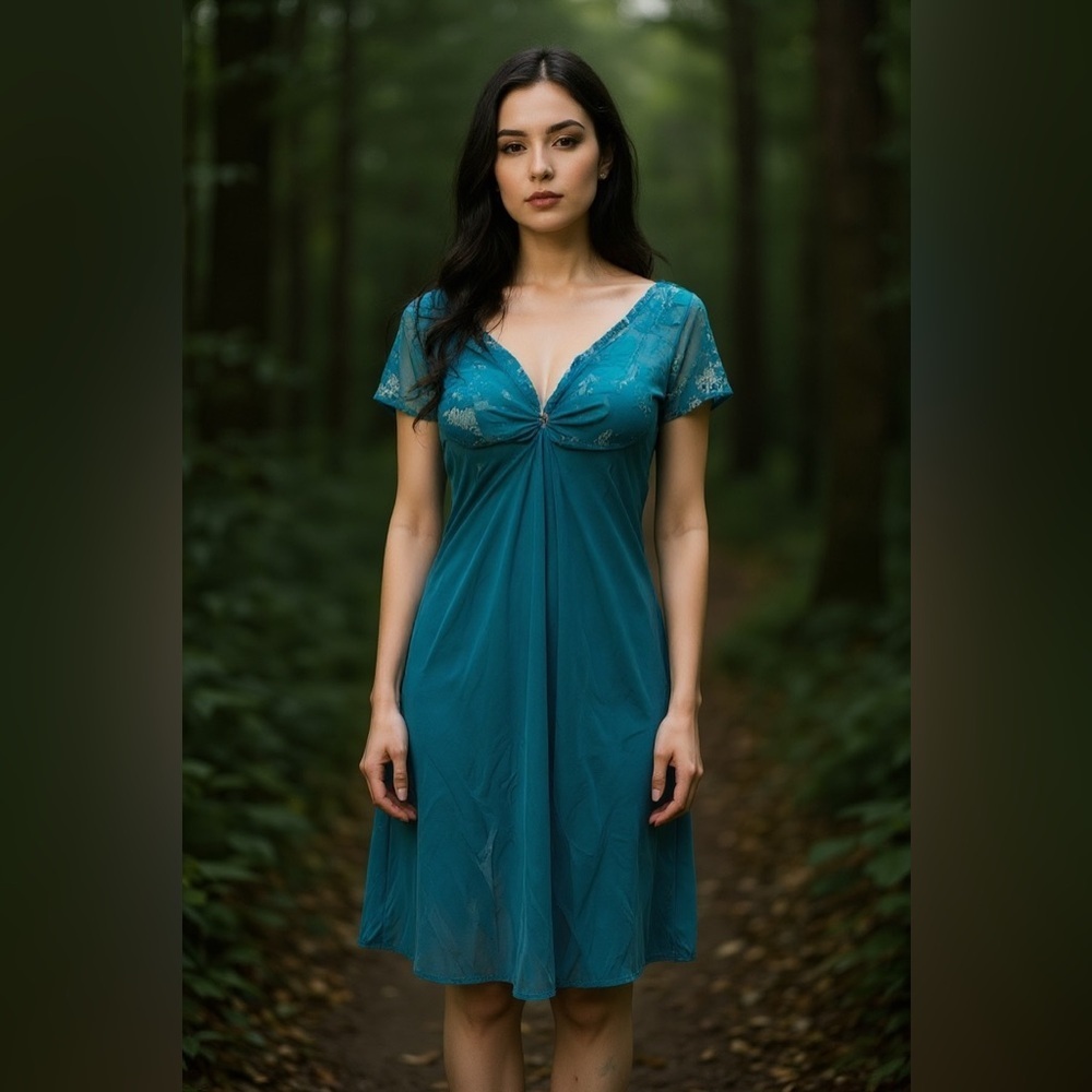 Elegant Teal Lace Nightgown
NWOT